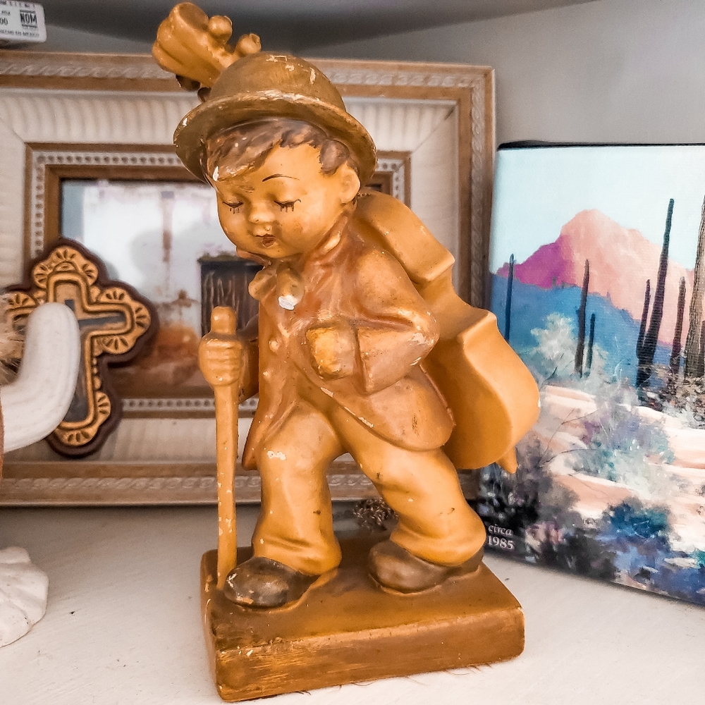 Vintage Boy with violin ceramic figurine